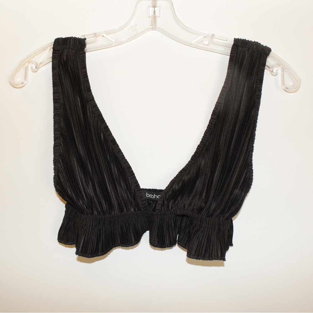 Boohoo SIZE: O Black Ribbed Bralette